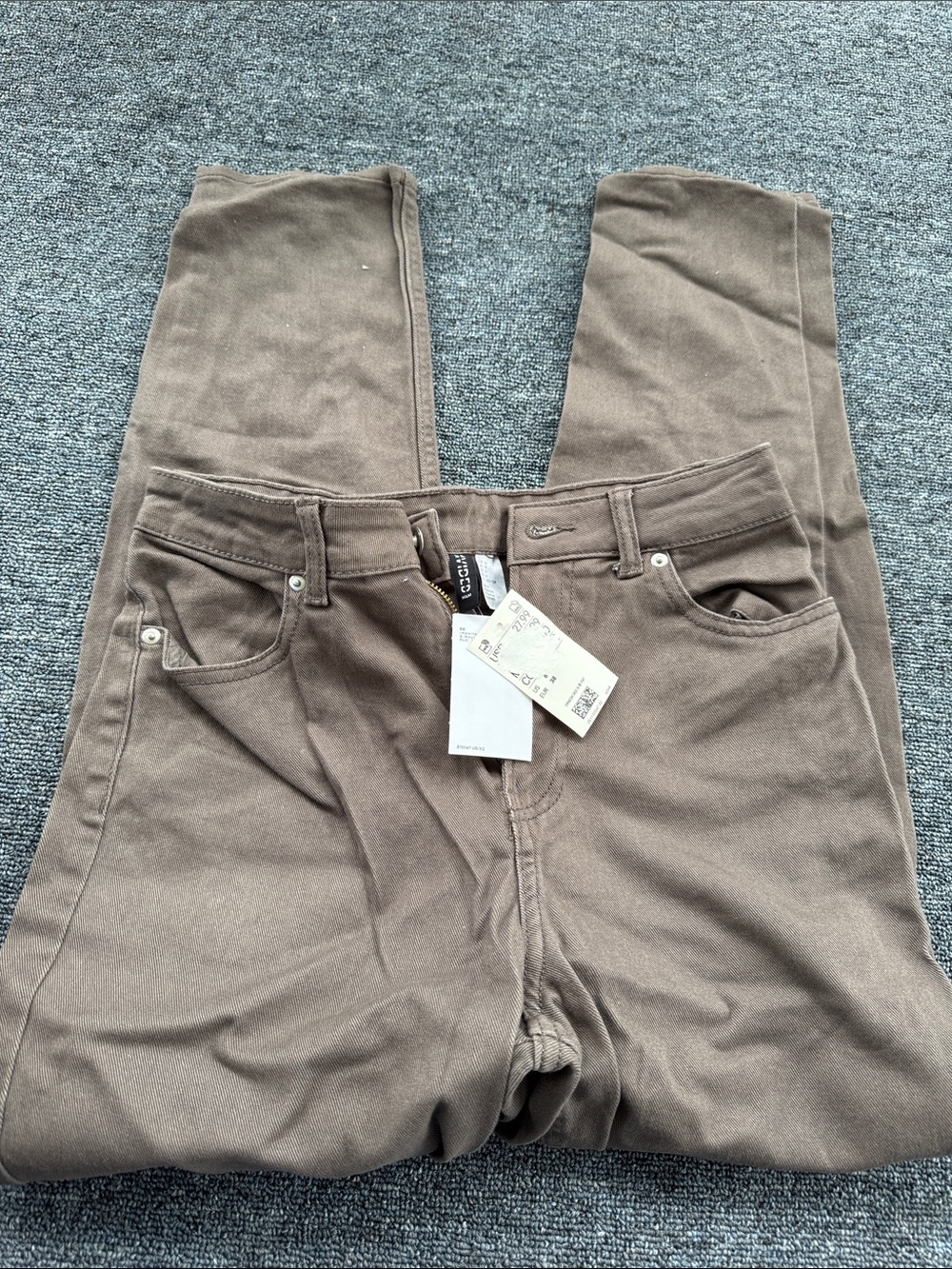 H&M Taupe Brown Stretch Denim Pants